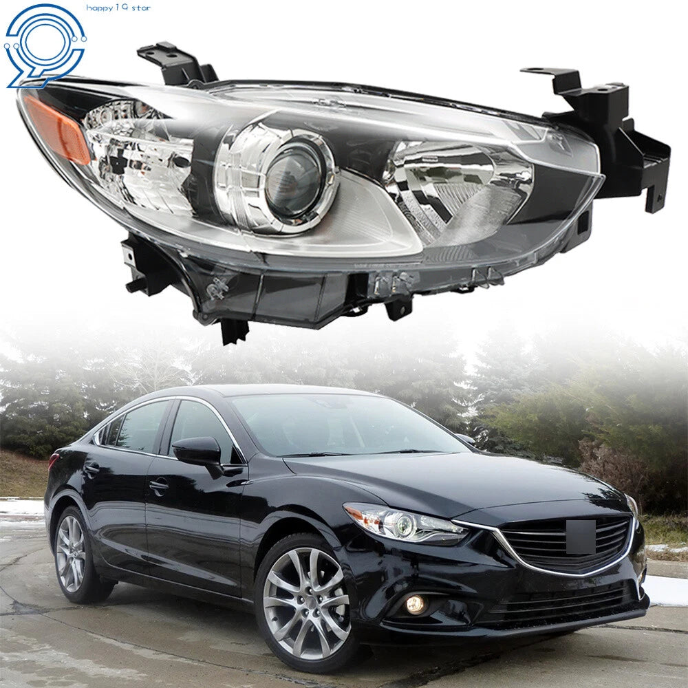 Right Side Headlight for Mazda 6 (2014-2017) Black Housing Clear Lens