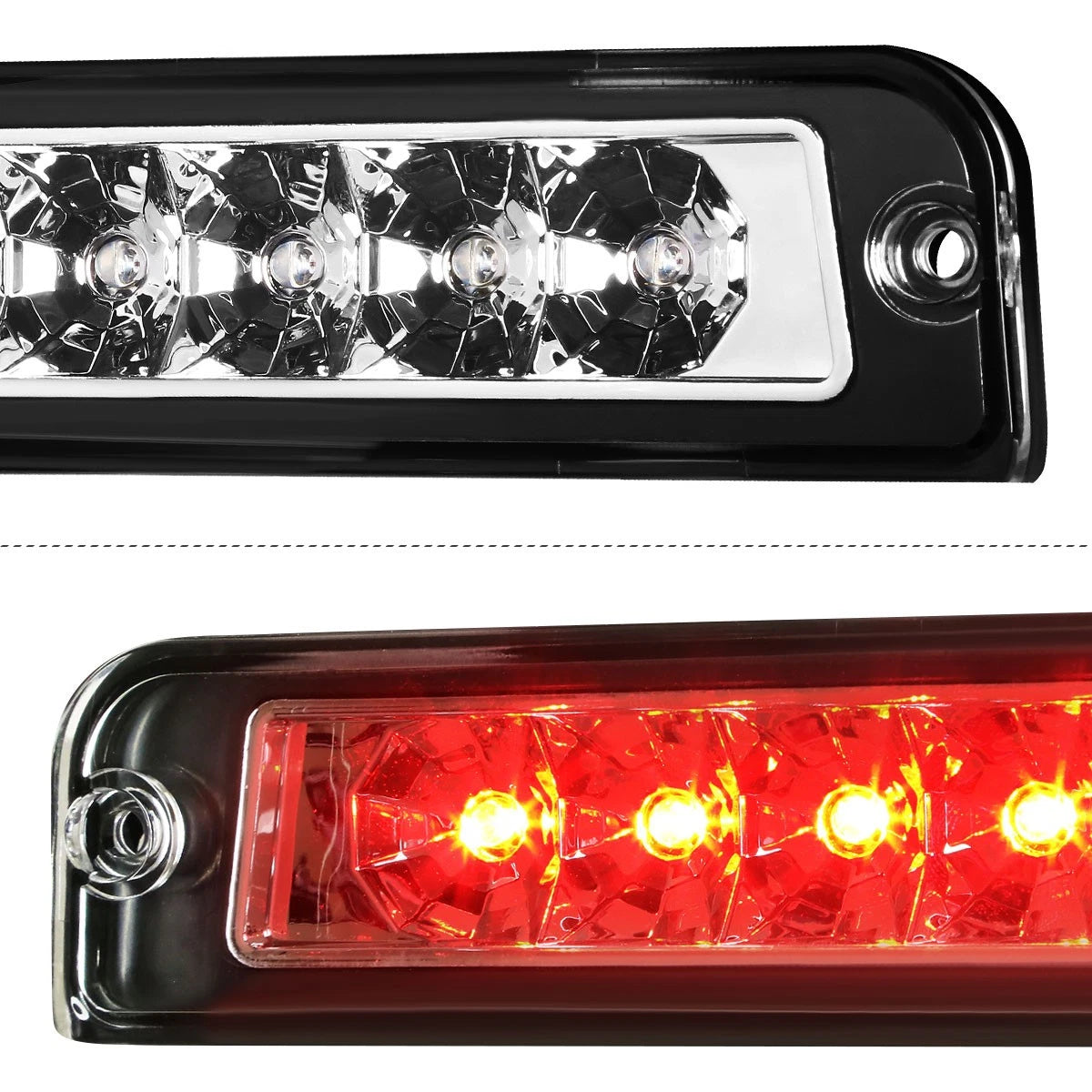 Full LED Third Brake Light for Jeep Wrangler (1997–2006) Chrome