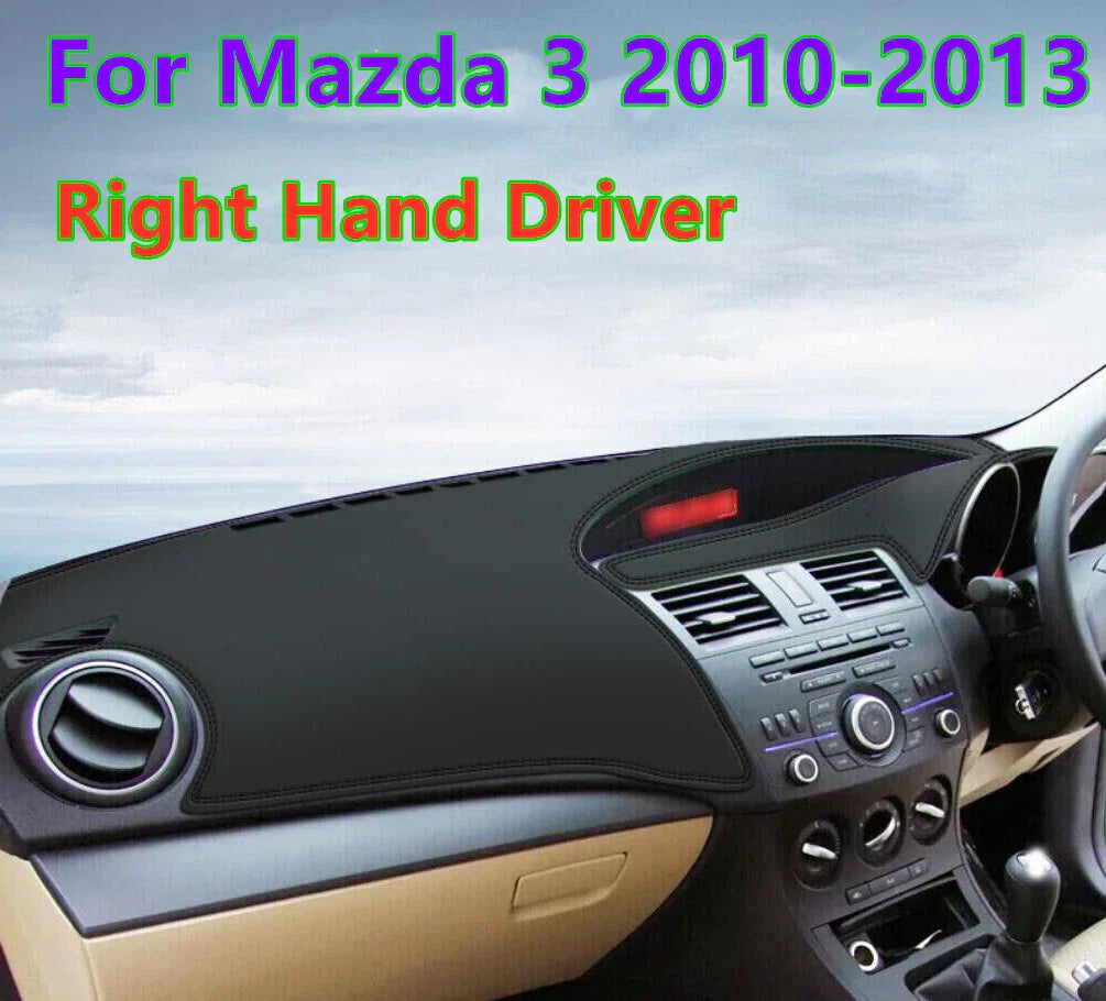 RHD Leather Car Dashboard Cover Dash Protector Pad Mat for Mazda 3 (2010–2013)