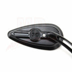 Black Skull Teardrop Rear View Mirrors for Harley Sportster Dyna Touring Softail (2004–2023)