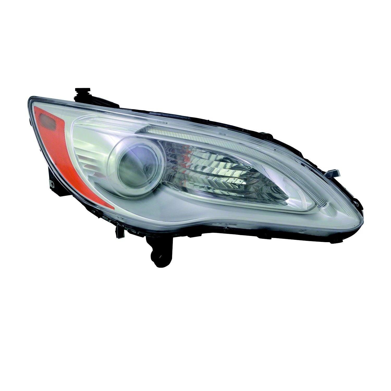 Replacement Passenger Side Halogen Headlight Assembly w/Chrome Bezel