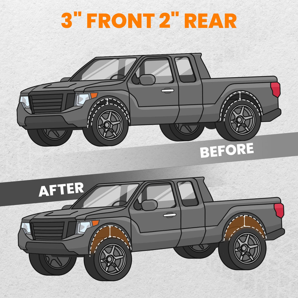 3" Front 1-2" Rear Leveling Lift Kit for Ford Ranger 2WD (1998-2011)