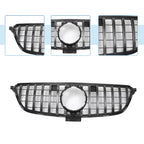 Front Upper Bumper Grille for Mercedes-Benz GLE 2015-2019 Chrome Silver Tone