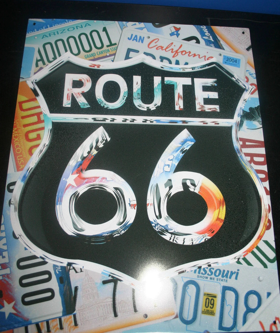 Route 66 Vintage Replica Tin Metal Sign License Plate 98407