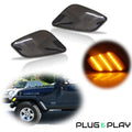 Set of 2 Smoked Amber LED Side Marker Lights for Jeep Wrangler (97–06)
