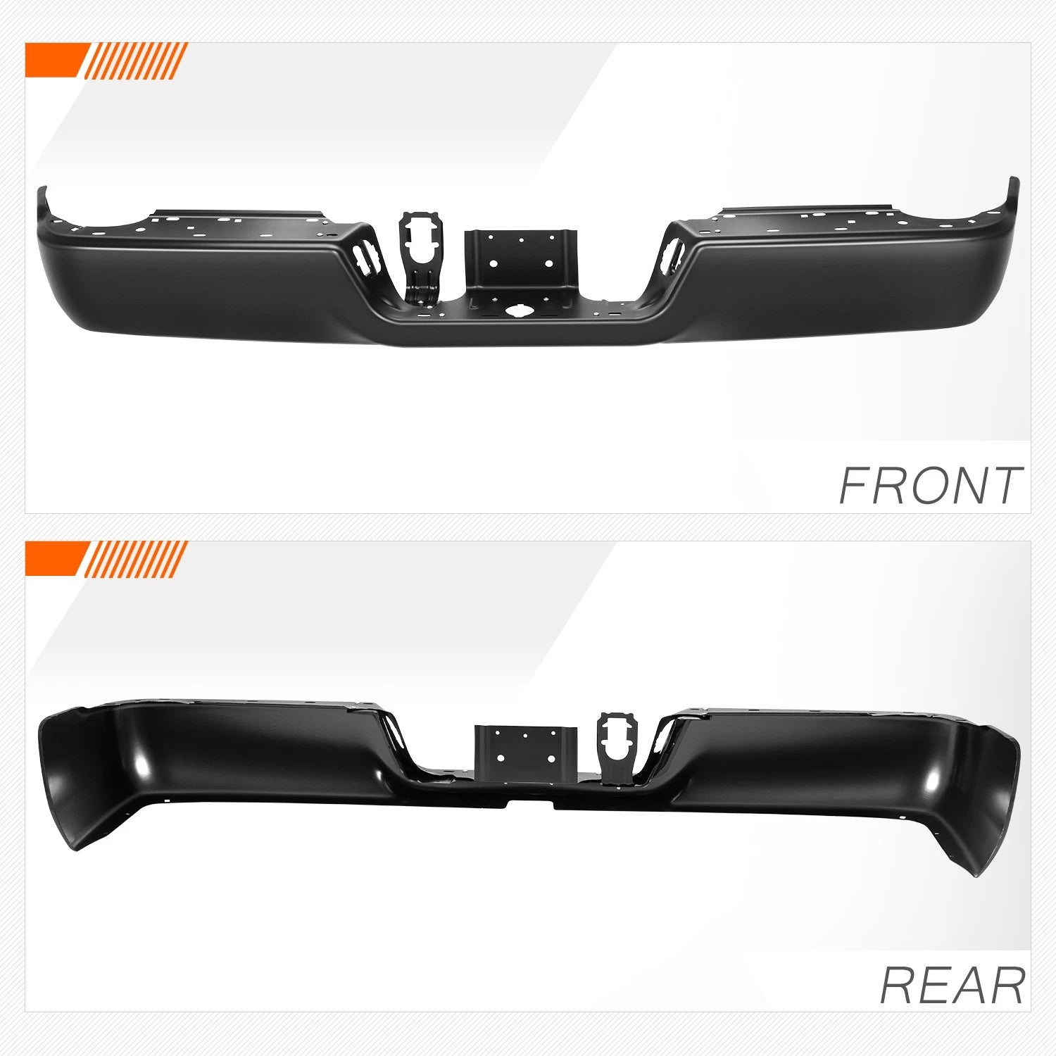 Rear Bumper Bar for Dodge Ram 1500-3500 (2009–2024) w/o Dual Exhaust, Park Sensor Hole