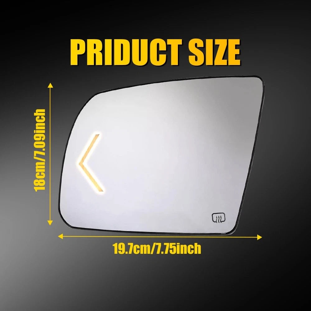 Left Side Mirror Glass Power Heated Signal for Toyota Tundra (2007–2020) / Sequoia (2008–2017)