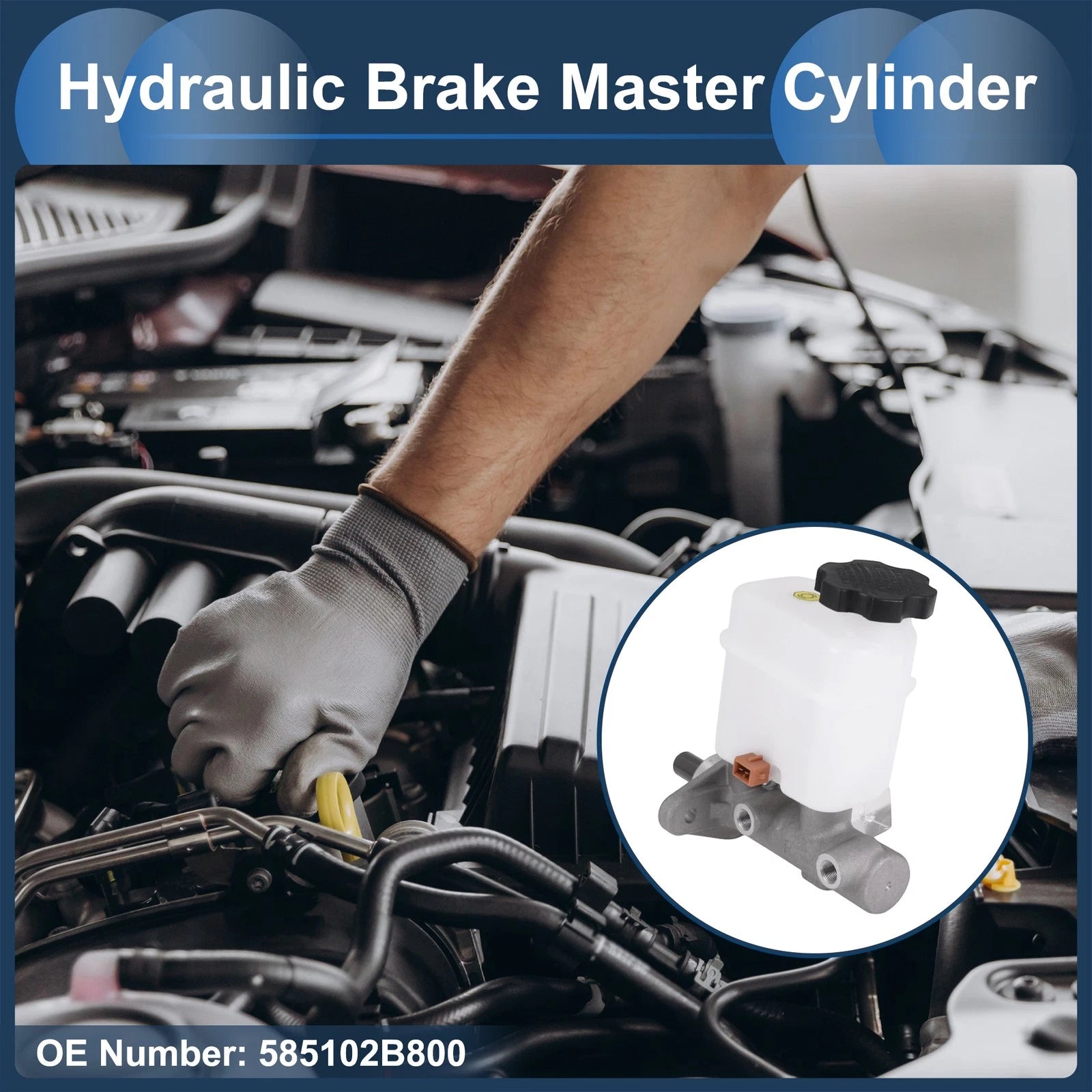 Brake Master Cylinder with Reservoir No. 585102B800 for Hyundai Santa Fe (2006–2009)