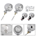 Beam Headlight Fog Lamp for Racer Bobber Chopper (Custom Chrome)