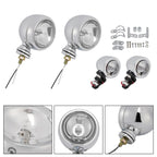 Beam Headlight Fog Lamp for Racer Bobber Chopper (Custom Chrome)