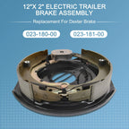 Set of 2 Electric Trailer Brake Assemblies for 7000 lbs Axle (12" x 2")