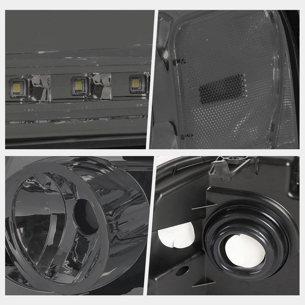 LED DRL Strip Headlight for Ford F150 (2004–2008) - Smoked Housing Clear Corner