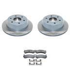 Set of 2 DuraGo Rear Rotors & Akebono ProACT Ceramic Brake Pads for Silverado 2500