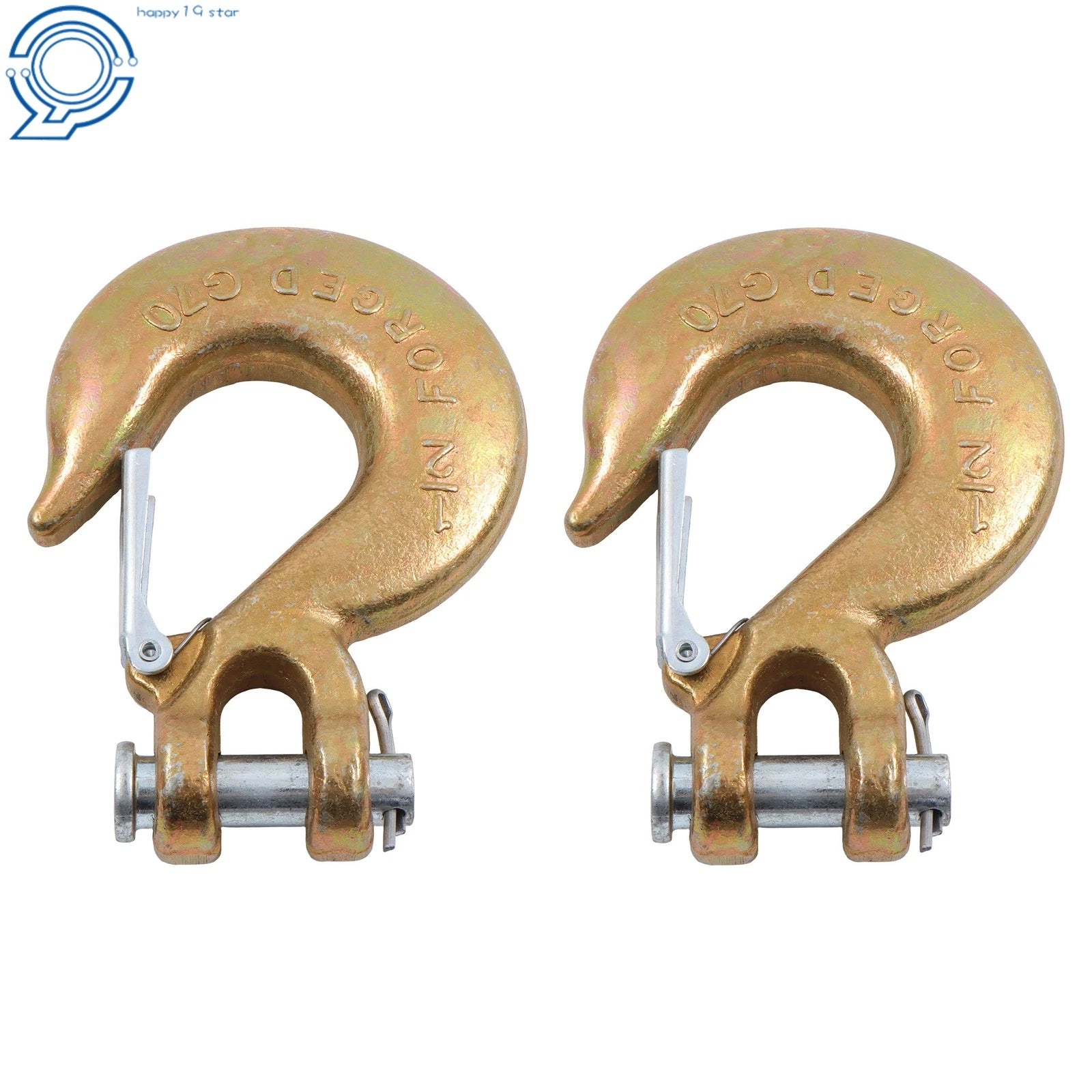 2X 1/2" Clevis Slip Hooks with Safety Latch (48,000 lbs Breaking Strength)