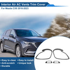 Set of 2 Air Condition Outlet Vent Trim Cover Frame for Mazda CX-9 (2016–2023) Black