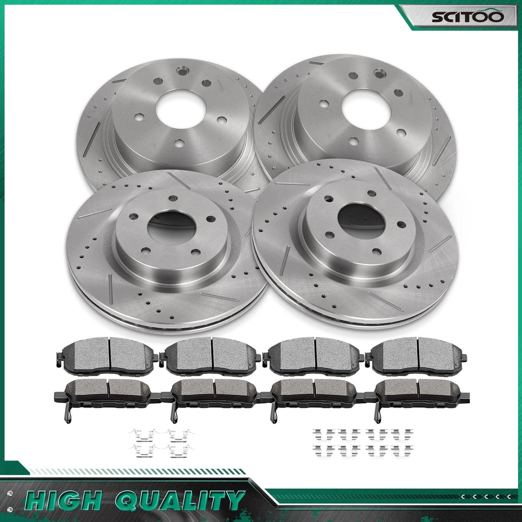 Set of 4 Drilled Brake Rotors & Pads for Nissan Altima (2009–2013)