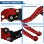 Adjustable Short Brake Clutch Lever Set for Honda Fury/VTX1300CX (2009–2018) Red