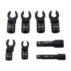 Set of 8 Flex Head Flare Nut Wrenches for Automotive Repair