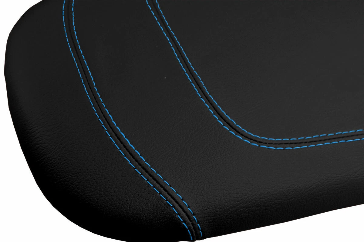Leather Console Lid Armrest Cover for Ford F150 Lariat (1997–2003) Blue Stitch