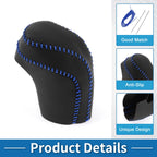 1pc Gear Shift Knob Cover for Toyota Camry (2018–2024) Black Blue Faux Leather
