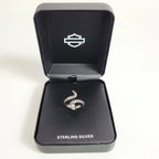 Sterling Silver Snake Ring with Stones for Harley-Davidson (Womens)
