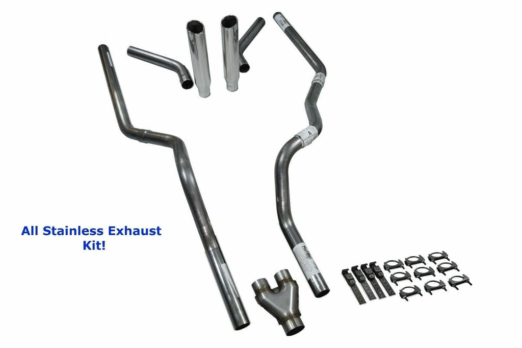 Dual Exhaust Kit for Ford F150 (2021–2025) - Stainless Steel, Rolled Tip