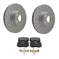 Hella Front Rotor & Bosch Semi-Met Disc Brake Pad Kit for Mercedes C215 CL500 W220 S500