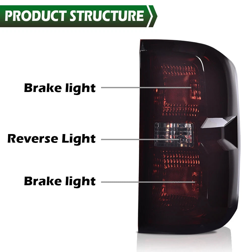 Smoke Tail Lights for Chevy Silverado (2014–2019)