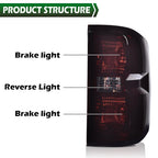 Smoke Tail Lights for Chevy Silverado (2014–2019)