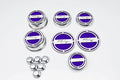 13pc R/T Fluid Cap Covers w/Purple Carbon Fiber Vinyl Inlay for 08-19 Challenger