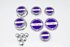 13pc R/T Fluid Cap Covers w/Purple Carbon Fiber Vinyl Inlay for 08-19 Challenger