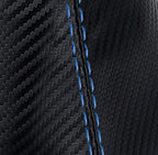 Carbon Fiber Console Bucket Seat Cover for Toyota Tacoma (2001–2004) Blue Stitch