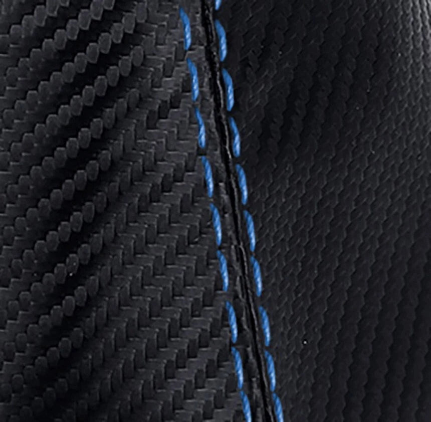 Carbon Fiber Console Bucket Seat Cover for Toyota Tacoma (2001–2004) Blue Stitch