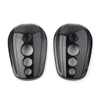Black Oval Rearview Mirror Covers for Harley Dyna, Street Glide, Softail, Sportster