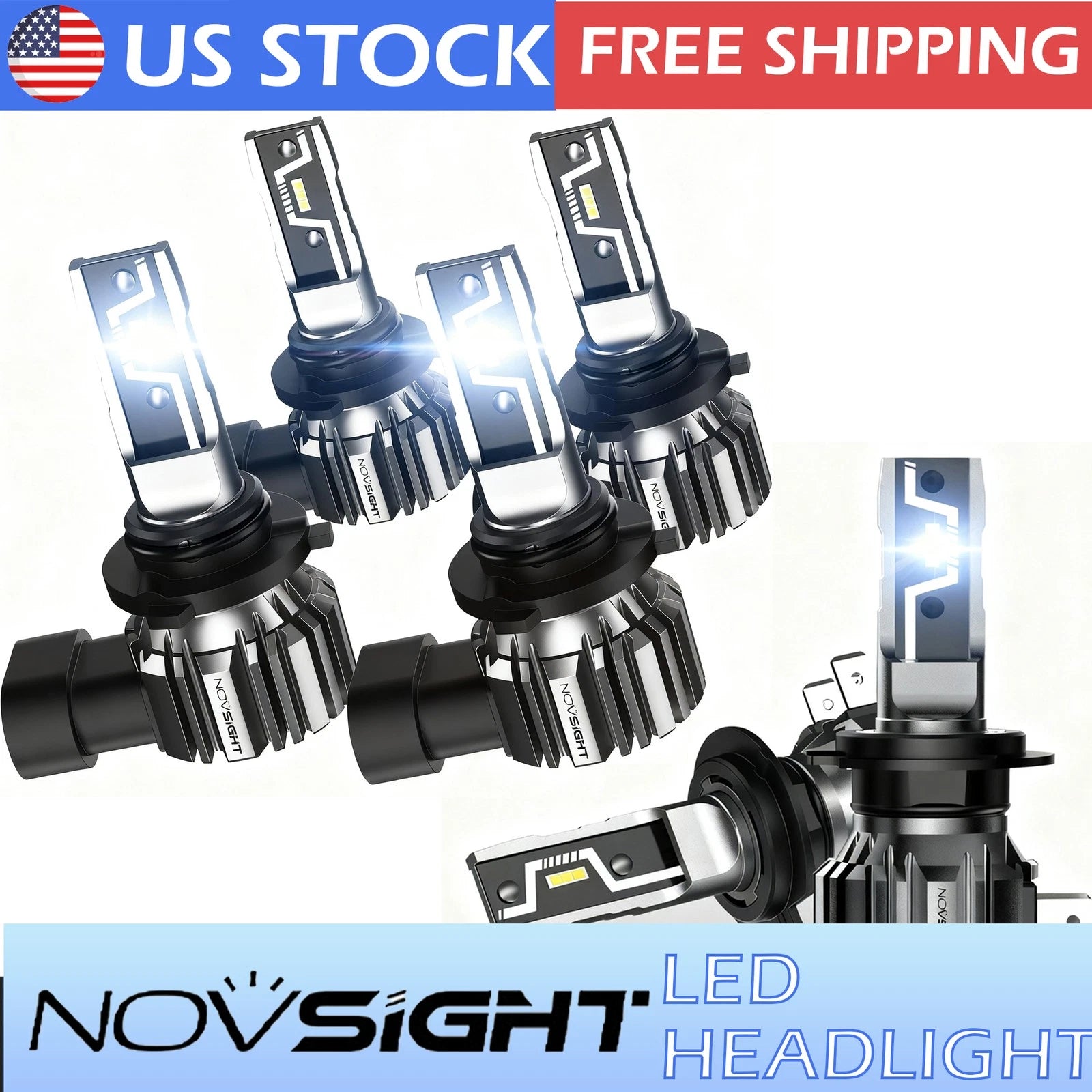 Set of 3 LED Headlight + Fog Light Bulbs for 9006 9005 H11