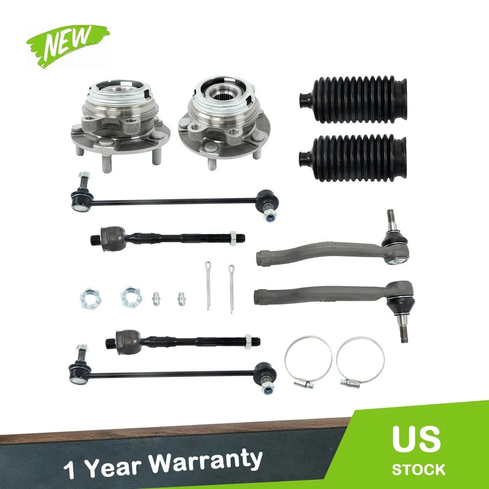 Set of 8 Front Wheel Hub & Bearing Suspension Kit for Nissan Altima (2007–2012)