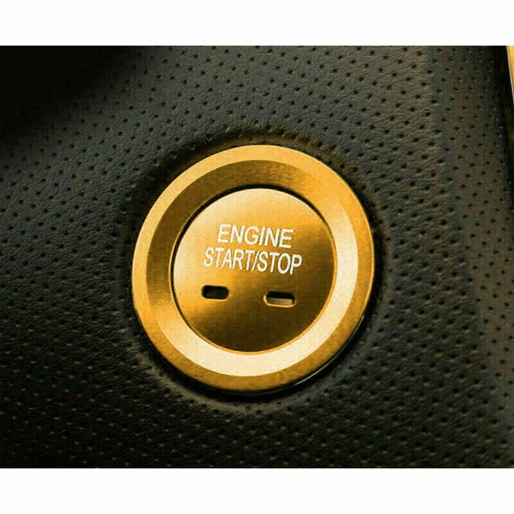 Keyless Ignition Switch Start Gold Trim Cover for Chevy GMC (2007-2013)
