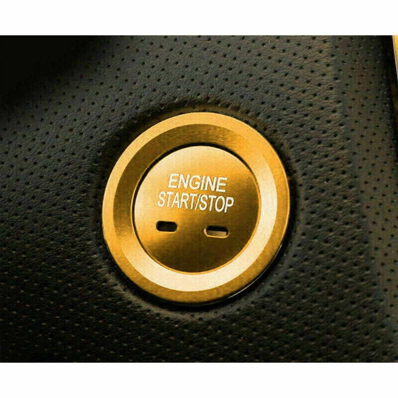 Keyless Ignition Switch Start Gold Trim Cover for Chevy GMC (2007-2013)