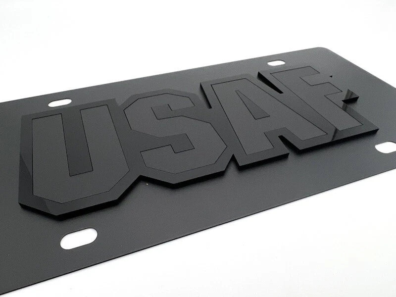 License Plate Bracket Black Tactical 3D Logo for Daytona USAF (USAF)