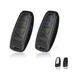 Carbon Fiber Style Hard Shell Key Fob Cover Case for Audi (2017–2020)