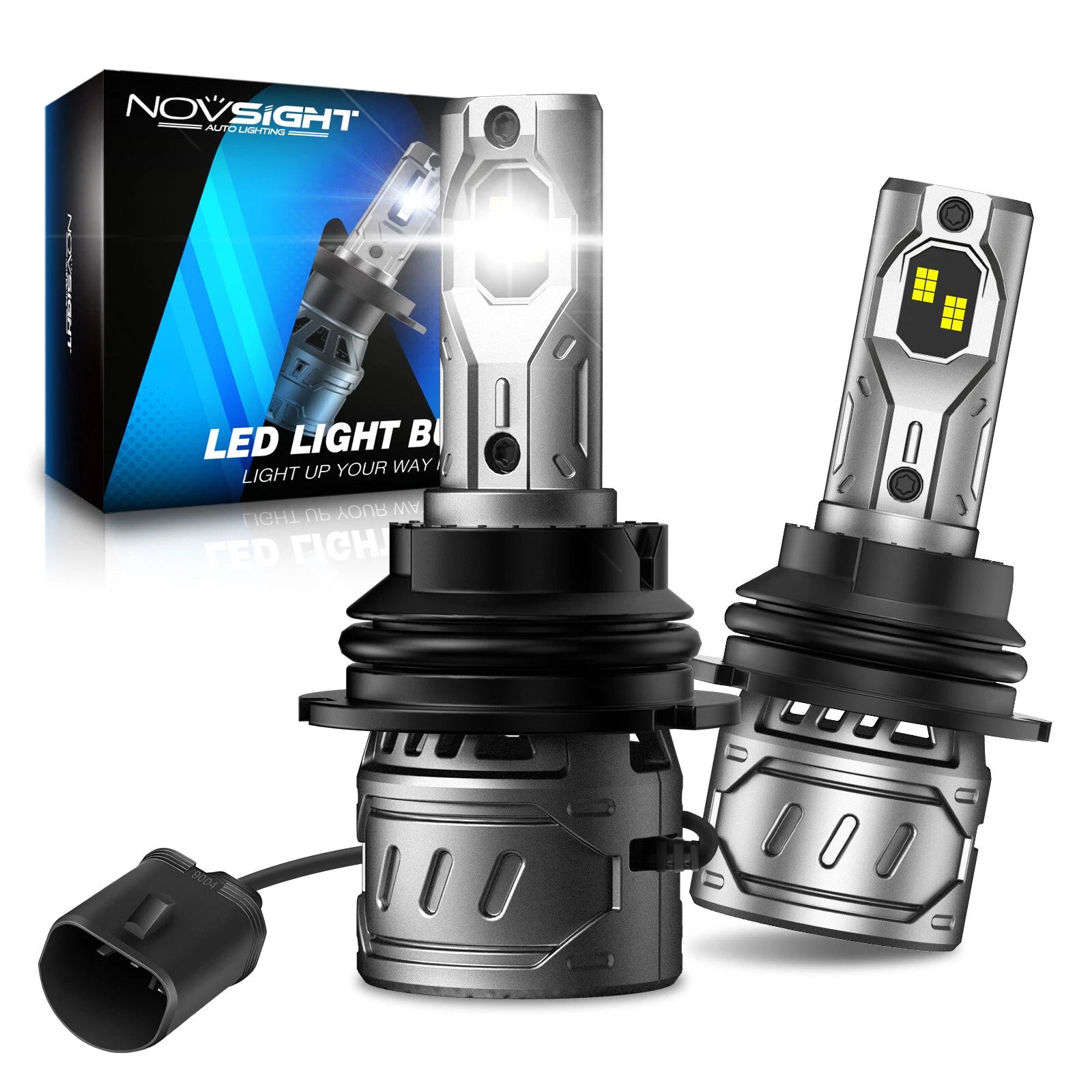 2X 9004 HB1 LED Headlight Bulbs for High Low Beam (80000LM, 6500K)