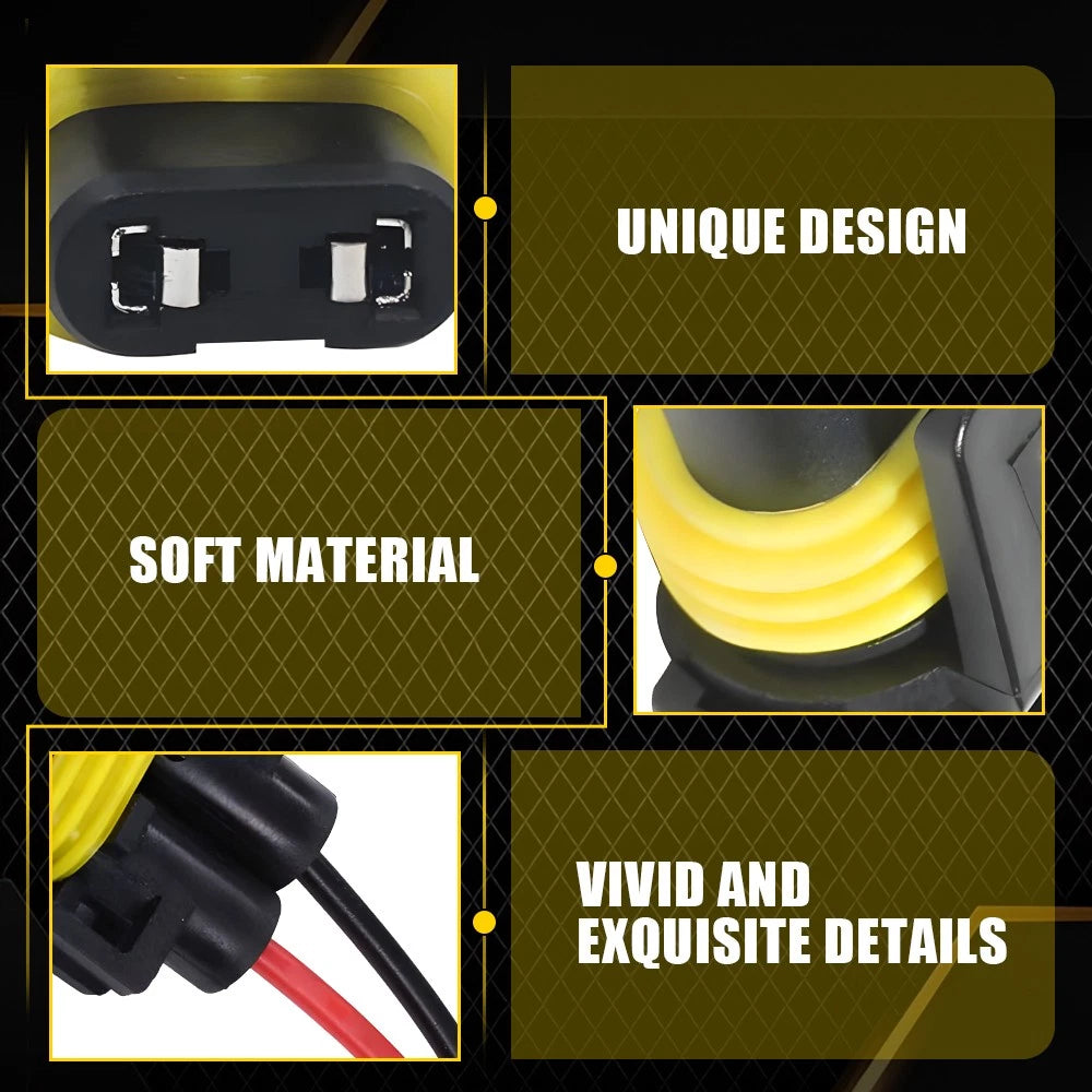 Set of 4 Headlight Wiring Harness Connectors for Make Model