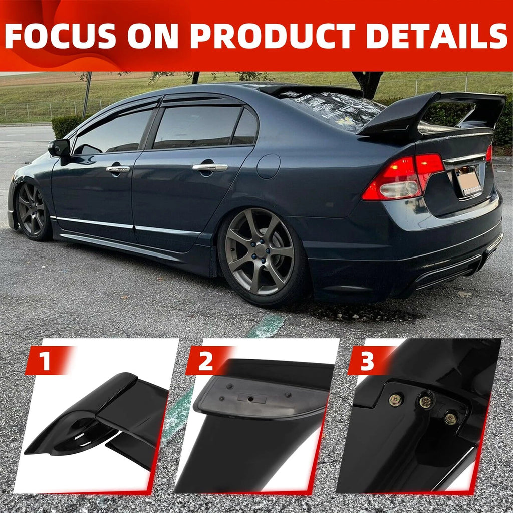 Mu Style Rear Trunk Spoiler Wing for Honda Civic 2006-2011