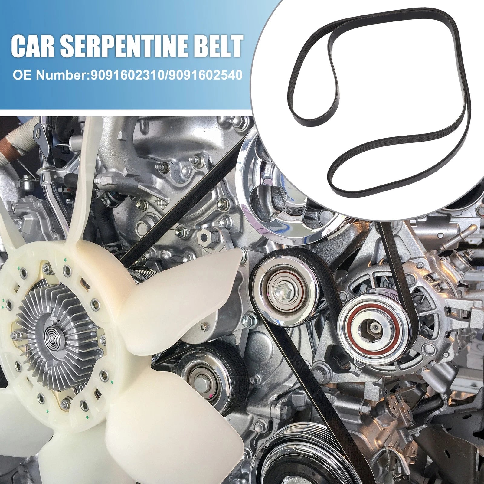 Serpentine Belt No. 9091602310/9091602540 for Toyota Supra (1993–1998)