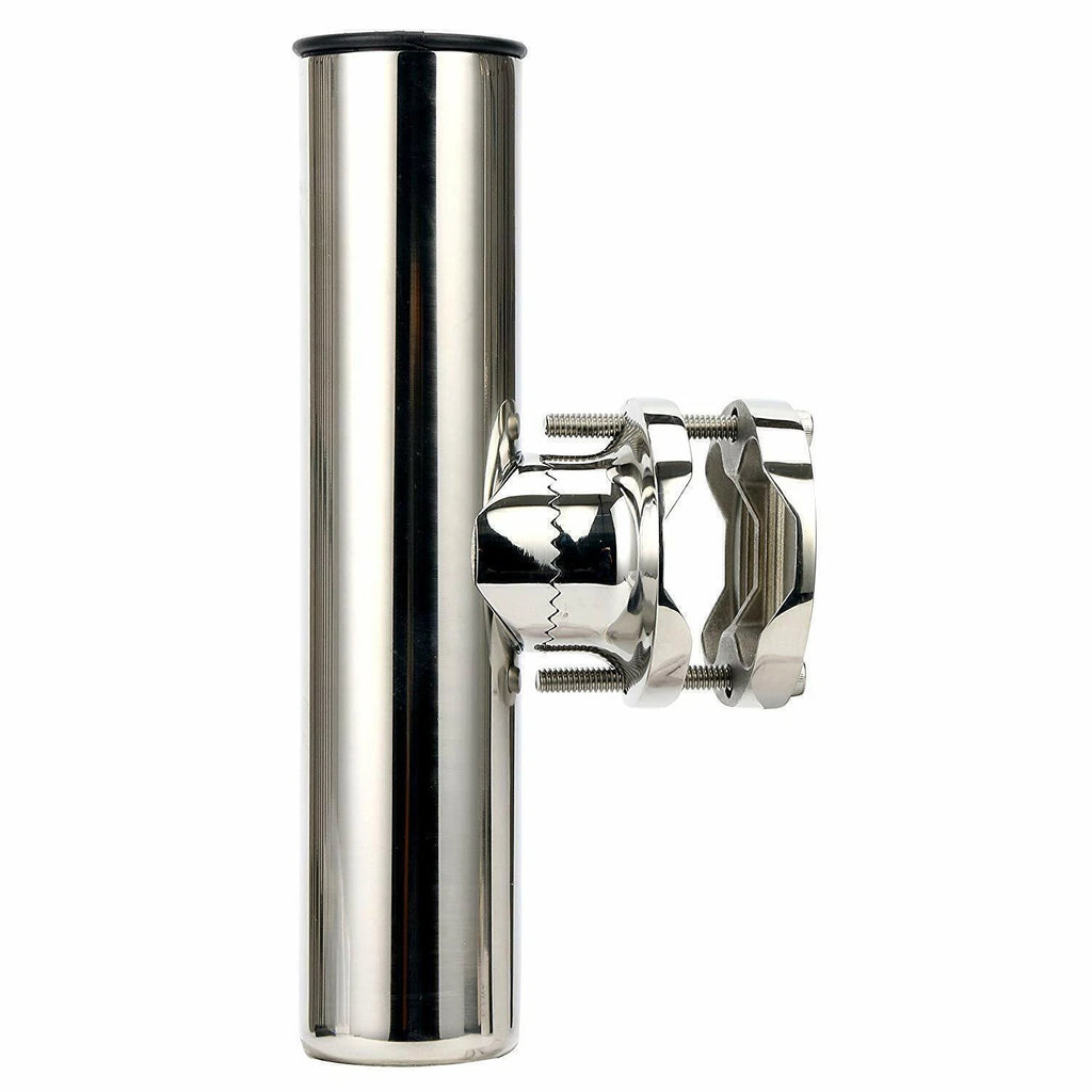 2X Stainless Rail Mount Clamp Fishing Rod Holder for 1-1/4" to 2" Rails