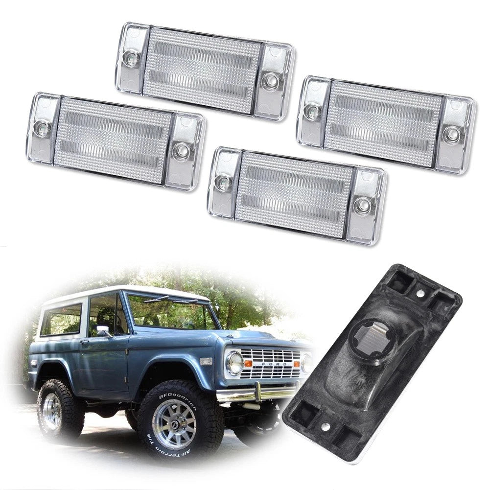 Set of 4 Clear Side Markers for Ford F-100 F-250 F-350 (1970–1972)