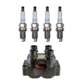 Denso Ignition Coil & 4 Platinum TT Spark Plugs for Mazda 626 (1998–2002)