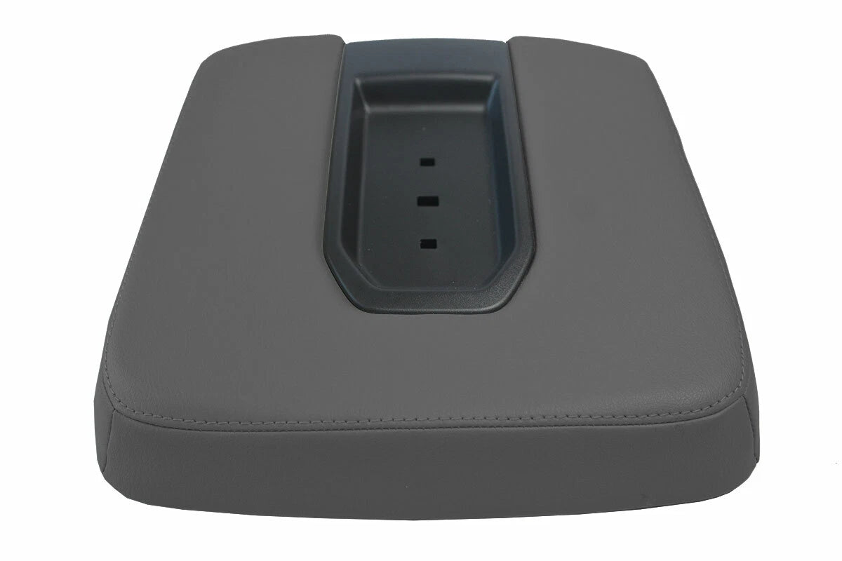 Leather Console Lid Armrest Cover for GMC Sierra (2019–2020) Gray