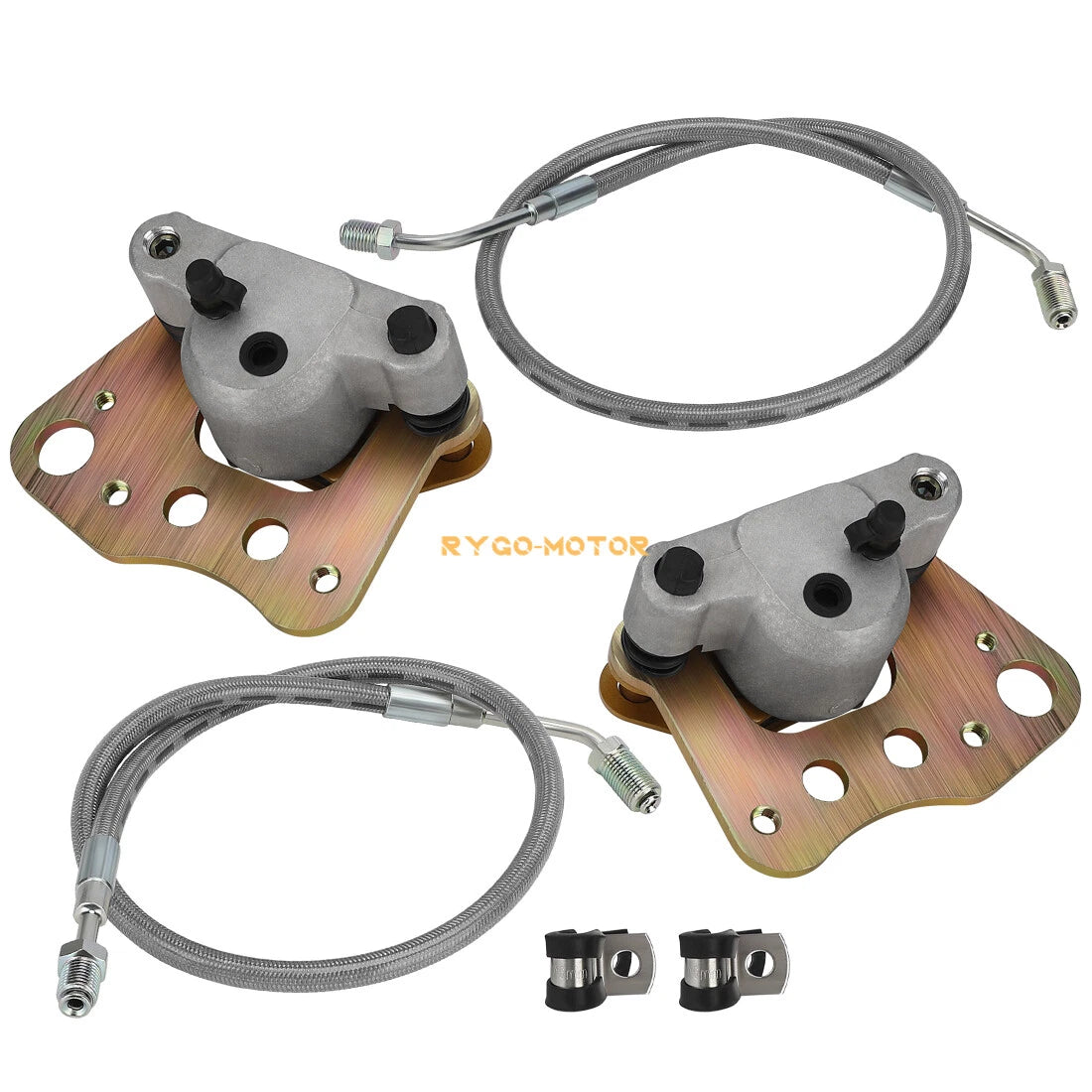 Front Brake Calipers w/Pads & Lines for Polaris Magnum 325 330 500 (2001–2004)