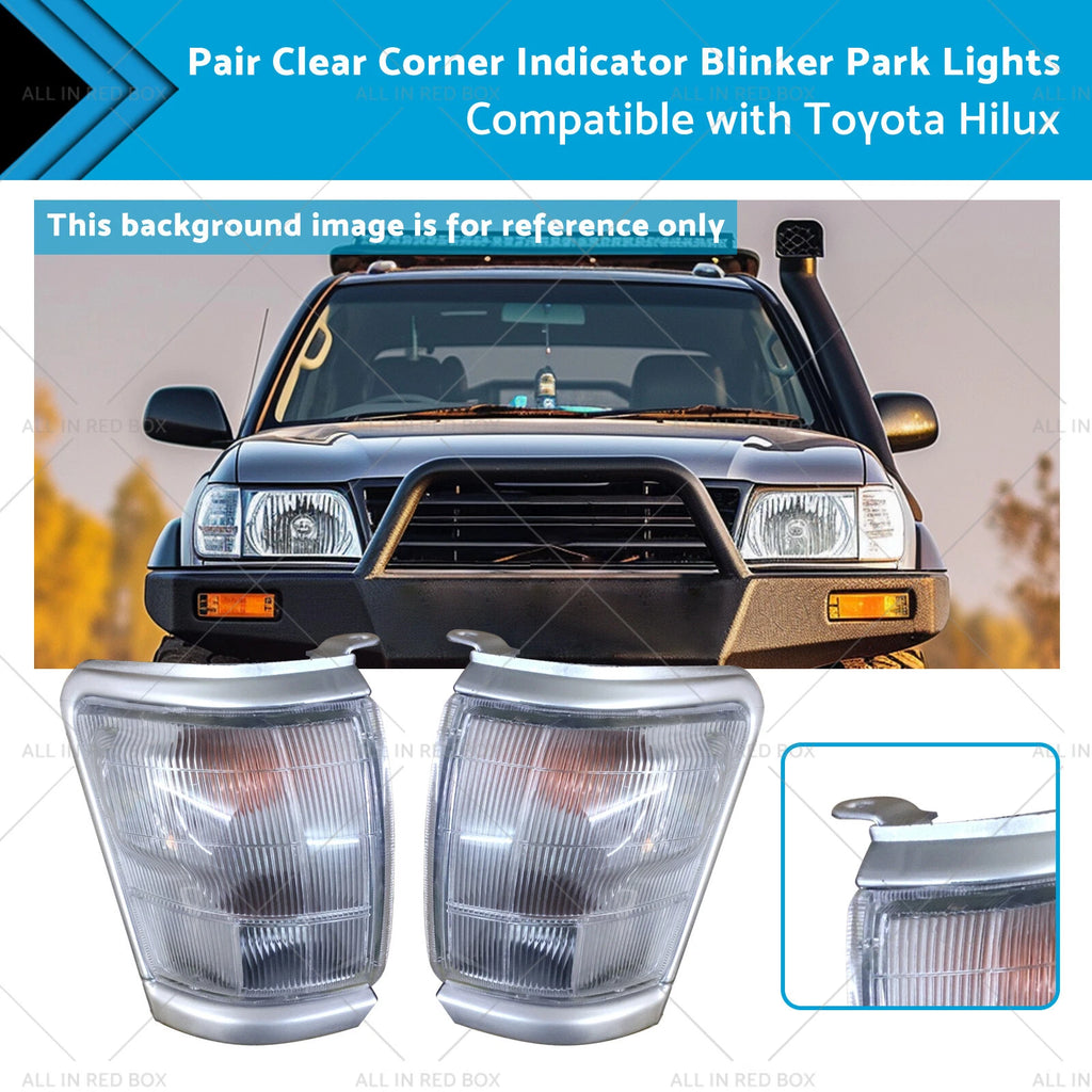 Pair Clear Corner Indicator Lights for Toyota Hilux (1997–2001)